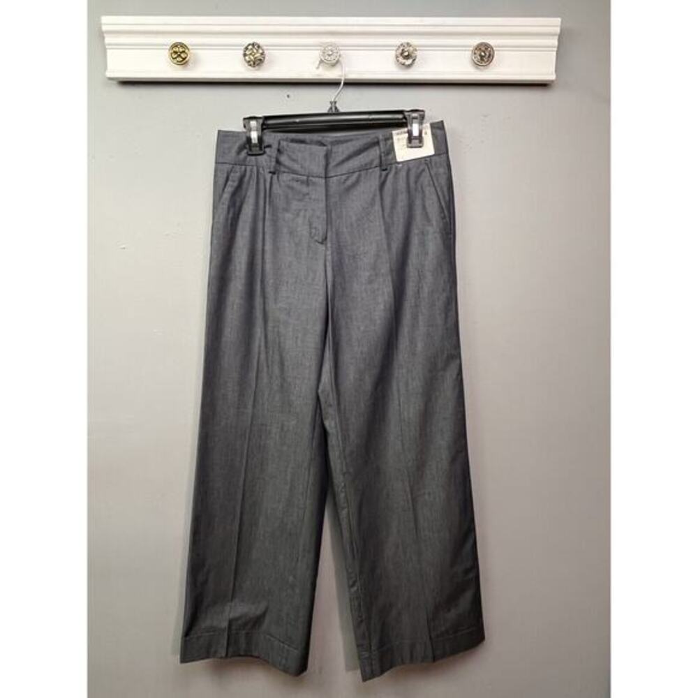 New York & Company Hudson Pants‎ Womens 4 Gray High Rise Wide Leg NEW